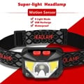 Adjustable Headlamp with 8 Modes and Motion Sensor for Hands-Free Operation, COB Flashlight Technology, Long Battery Life, and Durable Construction - Perfect for Camping, Fishing, and Hiking