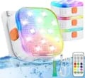 Underwater Lights LED Submersible Pool Lights with Remote Control - Color-Changing, Rechargeable, Durable, and Customizable for Enhanced Pool Visibility and Ambiance, Waterproof up to 200FT, Ideal for Night-time Swimming and Pool Parties