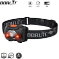 BORUiT H09 High-Quality LED Mini Headlamp with White and Red Light Modes, Durable ABS Construction, IPX4 Waterproof Rating, AAA Batteries Powered, Multi-Purpose Lantern Design for Fishing, Hunting, Camping, Hiking, Reading, and Projects