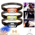 Rechargeable Sensor Headlamp with Adjustable Head Strap and Front Lantern Function - Compact and Lightweight COB LED Headlight for Fishing, Camping, and Outdoor Activities - USB Rechargeable Hands-Free Flashlight with Automatic Brightness Adjustment