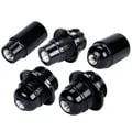 Durable Black E27 Bakelite Lamp Holder with E14 Aluminum Cap Screw - Easy Installation, Heat and Corrosion Resistant, Safe and Reliable, Versatile Design, Modern Industrial Style - Suitable for LED Light Bulbs, Floor or Desktop Lamps