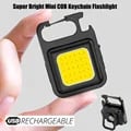Compact COB LED Mini Flashlight with Keychain Attachment, Tail Magnet, and Corkscrew - Ultra Bright Portable EDC Pocket Lamp for Outdoor Activities, Emergencies, and Camping Trips - Durable Construction for Hands-Free Use on Metal Surfaces - Versatile Tool for Hiking and Adventures