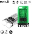 BORUiT V3 UV LED EDC Keychain Flashlight with Rechargeable Type-C Battery, Powerful UV Light, Magnet, Waterproof, and Durable for Camping, Hiking, Fishing, and Emergency Use - Compact and Convenient Work Light