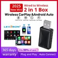 Carplay Wireless Adapter Android Auto 2in1 Smart Dongle 2025 with 5G WiFi Technology for iPhone and Android Phones, Universal Compatibility with Volvo, Benz, Mg, Kia, Chery, VW - Plug and Play Setup for Navigation, Music, Calls, Messaging - Sleek Design for Enhanced Connectivity and Safety