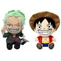 One Piece Anime Figure Zoro Luffy Chopper Plush Toys Set of 3 - 25cm High-Quality Collectible Stuffed Animals - Adorable Design Inspired by Popular Series - Perfect Size for Kids - Soft and Durable Materials - Great Gift Idea for Fans - Decorative Pendant for Backpack or Keychain