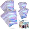 Rainbow Holographic Self-Sealing Bags - 100 Piece Set | Laser Rainbow Pattern | Versatile Sizes for Candies, Gifts, Samples | Self-Sealing Closure | Durable Material | Perfect for Parties, Retail Packaging, Gifts