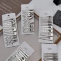 Trendy Silver Metal Hair Clips for Women and Girls - Duckbill Design, Easy to Use, Durable Material, Versatile Styling - Perfect Accessories for School, Work, and Events, Lightweight and Comfortable, Chic and Glamorous Hairstyle Enhancers