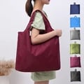 Reusable Eco-Friendly Folding Shopping Bag with Shoulder Strap - Durable & Sustainable Travel Tote for Groceries - Compact & Stylish Solid Color Handbag - Spacious & Convenient Foldable Design for Everyday Use