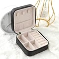 Elegant Leather Jewelry Storage Box in Classic Black, Pure White, or Fashion Pink - Compact & Portable Travel Organizer with Compartments and Soft Lining for Tangle-Free Jewelry - Durable Construction for Secure Protection - Gift-Worthy Packaging for Special Occasions