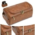 Premium Leather Toiletry Bag with Spacious Interior and Hanging Design - Water-Resistant Dopp Kit for Men - Travel Organizer for Toiletries, Makeup, and Grooming Essentials - Versatile Cosmetic Bag for Business Trips, Vacations, and Gym Visits