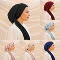 Premium Solid Color Turban Hijab Hats with Long Tail Design for Women and Girls - Comfortable Elastic Muslim Chemo Caps in Multiple Colors - Stylish Head Wraps for Fashionable and Modest Looks - Breathable and Durable Head Cover for Daily Wear and Special Occasions