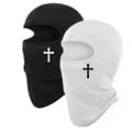 Premium Polyester Black Cross Balaclava Full Face Ski Mask for Outdoor Sports - Breathable, Adjustable, and Stylish - Windproof, Dustproof, and Warm - Perfect for Skiing, Motorcycling, Hiking, and Bicycling - Full Face Coverage with Comfortable Fit and Versatile Use