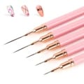 5pcs Nail Art Liner Brush Set for French Stripes, Line Paintings, and Flower Patterns - UV Gel Nail Brushes with Durable Nylon Hair - Professional Manicure Tool for Salon-Quality Nails at Home - Ergonomic Design for Easy Grip and Control - Easy to Clean and Maintain with Protective Case