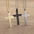 Philippians 4:13 Men's Simple Cross Pendant Necklace - Stainless Steel Religious Amulet Jewelry with Inscription, Faith Symbol, and Gift Box - Durable, Hypoallergenic, Versatile Unisex Bijoux for Everyday Wear and Special Occasions