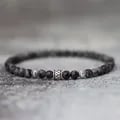 Noter New 4mm Bracelet for Men - Viking-Inspired Adjustable Bracelet with Natural Lava, Tiger Eye, and Red Howlite Stones - Rugged and Masculine Leisure Accessory - Premium Quality Materials - Unique Gift for Men - Stylish and Durable Bracelet for Everyday Wear