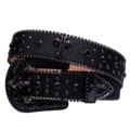 Women's Rhinestone Western Cowboy Style Belt with Man-Made Diamond Inlay - High-Quality Leather Fashion Accessory for Any Occasion - Adjustable Fit and Elegant Design - Perfect Gift Idea for Fashion-Forward Women