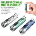 Rechargeable Mini EDC LED Flashlight with Magnetic Torch, UV Lamp, and Camping Lantern Functions - Compact, Portable, and Durable Keychain Light for Everyday Carry and Emergencies - USB Rechargeable Bright Light for Outdoor Activities and Signaling - Versatile Multi-Function Flashlight