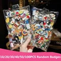Diverse Enamel Badges Set - 10-100 Random Assorted Unique Designs of Plants, Animals, Fruits, and Icons - High-Quality Enamel and Metal - Lightweight and Versatile for Backpacks, Clothes, Hats - Perfect Gift Idea for Collectors and Fashion Enthusiasts