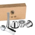 Icafias Stainless Steel Reusable Coffee Capsule for Nespresso Machines - Eco-Friendly & Cost-Effective Coffee Filter Pod - Durable, Easy to Clean, Versatile & Environmentally Friendly - Compatible with Nespresso Cafe Machines - Reduce Carbon Footprint & Enjoy Delicious Coffee Blends