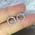 Exquisite Hollow Out Circle Stud Earrings with CZ Stones for Women - Stylish & Versatile Jewelry for Everyday Wear and Special Occasions - High-Quality Material, Durable and Long-Lasting - Simple Design for Easy Pairing - Perfect Gift for Loved Ones, Timeless and Elegant Addition to Any Collection