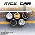 Set of 5 High-Quality 1/64 Wheels with Unique Branches Spoke Design for Toy Model Diecast Cars - Durable Rubber Tires, Easy Installation, Enhance Realism - 5 Sets Included for 5 Cars - Customization and Authenticity for Hotwheels Collectors
