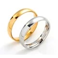 Elegant 4mm Curved Stainless Steel Couple Ring - Timeless Classic Design, Durable Titanium Steel, Perfect Gift for Men and Women, Party Essential Jewelry with Polished Finish - Unisex Style for Couples or Individuals