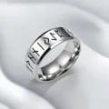 Vintage Viking Runes Ring - Stainless Steel Nordic Style Jewelry for Couples, Engraved with 24 Powerful Amulets for Protection and Strength, Inspired by Ancient Norse Culture, Durable and Long-Lasting, Ideal Gift for Norse Mythology Enthusiasts, Intricate Craftsmanship for Timeless Appeal