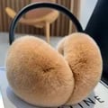 Luxurious Rex Rabbit Fur Ear Muffs - Soft, Warm, and Stylish Winter Accessory with Cable Knit Design, Adjustable Headband, and Plush Comfort - Perfect Gift for Women for Cold Weather, Outdoor Activities, and Formal Events