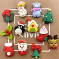 Christmas Resin Flatback Decorations Set of 12 - Snowman, Bear, Penguin, Santa Claus, Tree, Elk, Gift Box - Premium Quality Lightweight Figurines for DIY Crafts - Festive Holiday Ornaments and Decor - Easy to Glue on Scrapbooks, Cards, Gift Boxes - Vibrant Colors, Durable Material