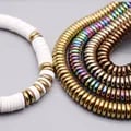 High-Quality Natural Hematite Stone Bead Wheel Set for Jewelry Making - Wholesale 6mm and 8mm Flat Round Spacer Beads with Plating for Durability - Grounding and Protective Properties - Lightweight and Easy to Use - Create Stunning Bracelets for All Skill Levels
