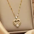 Luxurious Love Heart Pendant Necklace with Adjustable Stainless Steel Chain - Exquisite Gold Plated Copper Design for Women - Premium Quality Fashion Accessory for Any Outfit - Ideal Gift for Birthdays, Anniversaries, and Holidays - Versatile and Stylish Jewelry for All Occasions