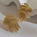 AENSOA Punk Irregular Metal Twist Earrings - Bold Geometric Design in Gold, High-Quality Durable Material, Latest 2023 Fashion Trend, Versatile Style for Any Outfit, Perfect Gift for Fashion-Forward Women