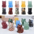 Hand-Carved Natural Crystal Cat Ornaments for DIY Animal Handicrafts - Unique Artworks with Precision, Perfect Home Decor & Gift Idea for Cat Lovers and Crystal Enthusiasts