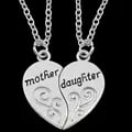 Antique Silver-Plated Mother and Daughter Necklaces Set - Exquisite Design, High-Quality Materials, Symbol of Love, Versatile Style, Perfect Gift for Special Occasions