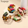 Hexagon Geometric Resin Acrylic Cuff Bracelets Bangles for Women - Stylish, Trendy, and Versatile Accessories in Mix of Colors - High-Quality Lightweight Materials - Perfect Gift Idea for All Occasions - Unique Statement Jewelry Piece to Elevate Any Outfit