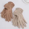 Women's Stylish Windproof Suede Gloves for Autumn and Winter - Touch Screen Compatible, Keep Warm and Elegant - Solid Color Slim Design for Cycling and Driving - High Quality Fabric for Comfort and Functionality