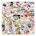 Official Sanrio My Melody Kuromi Hello Kitty Stickers Set - High-Quality DIY Stationery Decals with 50 or 100 Adorable Cartoon Character Designs for Kids and Girls - Perfect for Decorating Diaries, Notebooks, and Scrapbooks - Licensed Sanrio Product for Crafting and Gifting