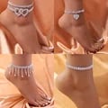 Luxurious Rhinestone Chain Anklets with Adjustable Length and Premium Quality Materials - Elegant Fashion Accessories for Weddings, Parties, and Special Occasions - Hypoallergenic and Durable Anklets for Versatile Styling - Perfect Gift in Beautiful Packaging