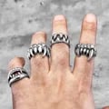 Demon Monster Beast Teeth Stainless Steel Mens Ring - Punk Hiphop Design, Durable Male Biker Jewelry, Creative Gift, Wholesale Option, Rust-Resistant, Corrosion-Proof, Edgy and Bold Statement Piece