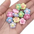 Acrylic Flower Beads with Two-Color UV Plating for DIY Jewelry Making - Pack of 10 16mm Floral Beads for Bracelets and Necklaces - Easy to String with Pre-Drilled Holes - Versatile Design for Bohemian or Elegant Styles - Ideal Gift for Crafters