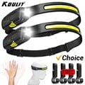 USB Rechargeable Headlamp with XPE and COB LED Lights for Camping, Fishing, Hiking - Adjustable Headband, Multiple Lighting Modes, Durable and Lightweight Outdoor Headlight