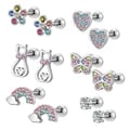 6 Pairs CZ Screwback Earring Studs Set - Hypoallergenic 316L Stainless Steel Earrings with Secure Screwback Design for Sensitive Ears - Sparkling CZ Stones, Comfortable Fit, Perfect Gift for Women and Girls - Easy to Maintain, Stylish and Versatile 20G Earrings for Everyday Wear