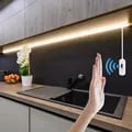 Motion Sensor LED Night Lamp with Dimmable Strip Lights, Hand Sweep Waving Control, USB Powered - Versatile Lighting Solution for Bedrooms, Kitchens, Living Rooms - Energy Efficient and Convenient Automatic On/Off Feature