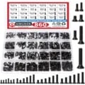 High-Quality 860-Piece Black Computer Screw Assortment Kit for PC, Laptop, SSD, and Hard Drive Assembly - Durable Finish, Convenient Storage, Versatile Use, Wide Compatibility - M1.2, M1.4, M1.7, M2, M2.5, M3 Sizes - Professional Look, Corrosion Protection, Neat Organization