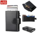 RFID Microfiber Leather Men's Trifold Wallet with RFID Protection, Slim Design, Multiple Compartments, and Stylish Practicality - Premium Material Card Holder Wallet for Daily Use and Security