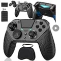 Wireless Bluetooth Multi-Device Gaming Controller for PS4 PS3 PC Mobile Android TV - Ergonomic Design with Responsive Controls for Immersive Gameplay - Portable and Convenient Gamepad for On-the-Go Gaming Experience