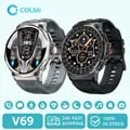 COLMI V69 Smartwatch with 1.85-Inch HD Display, Bluetooth Call Function, Fitness Tracking, Heart Rate Monitor, and Long Battery Life - Stay Connected and Motivated On the Go with Hands-Free Communication, Real-Time Health Insights, and Extended Usage Time
