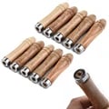 9cm Durable Wooden File Handle with Strong Metal Collar for Woodworking - Rust-Proof, Ergonomic Design, Easy Replacement - Ideal for Shaping, Smoothing, and Polishing Wood Surfaces - Professional Grade Tool for Carpenters and DIY Enthusiasts