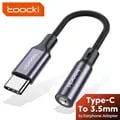 Toocki USB Type C 3.5 Jack Earphone Adapter for Huawei P30, Xiaomi Mi 10, 9 - High-Quality Sound, Wide Compatibility, Durable Construction, Compact and Portable, Easy to Use - Premium USB C to 3.5mm Headphones AUX Audio Cable for Music, Movies, Calls