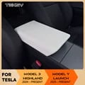 Premium TPE Soft Armrest Lid Cover for Tesla Model Y Launch Juniper 2025 and Model 3 Highland 2024 - Custom Fit Design, Enhanced Comfort, Easily Removable and Washable - Stylish Protection and Comfort for Your Tesla Interior